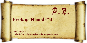 Prokap Nimród névjegykártya